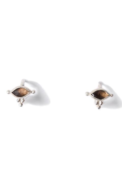 Della Smoky Quartz Stud Earrings