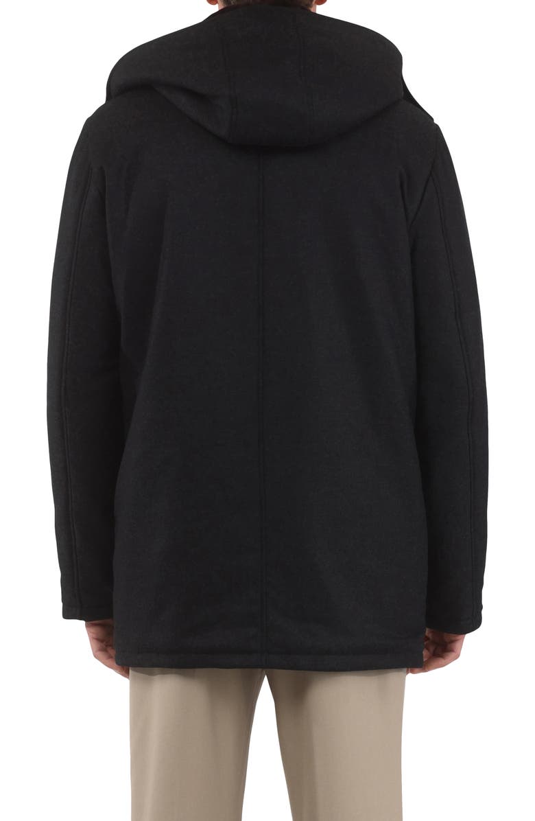 GORSKI Mens Wool And Cashmere Blend Parka with Genuine Shearling Lining, Alternate, color, Black/Brown