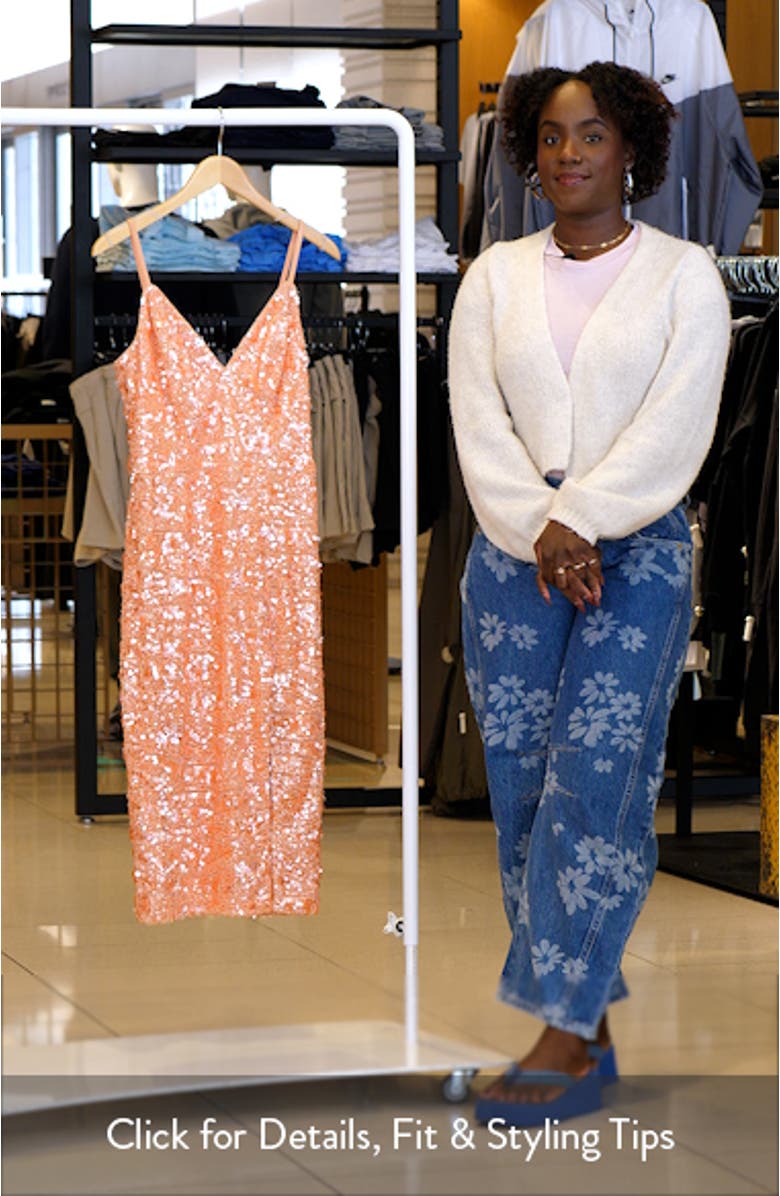 Anastasia Sequin Body-Con Cocktail Midi Dress, sales video thumbnail