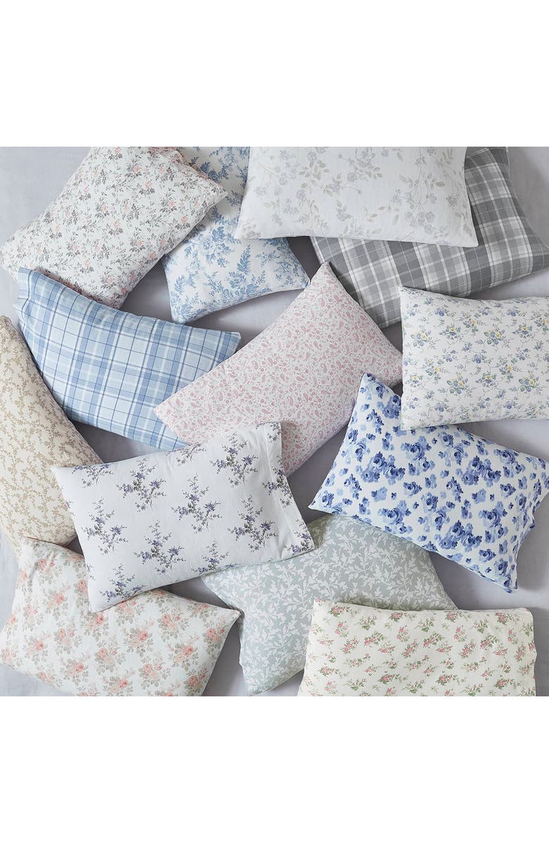 Laura Ashley Rosalie Cotton Flannel Sheet Set, Alternate, color, Grey