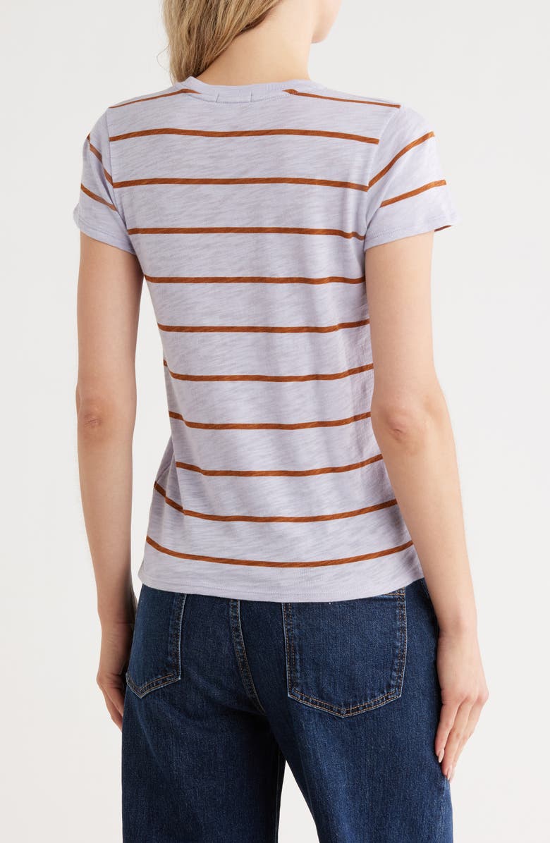 ATM Anthony Thomas Melillo Schoolboy Stripe Slub Jersey Crewneck T-Shirt, Alternate, color, Skyflower