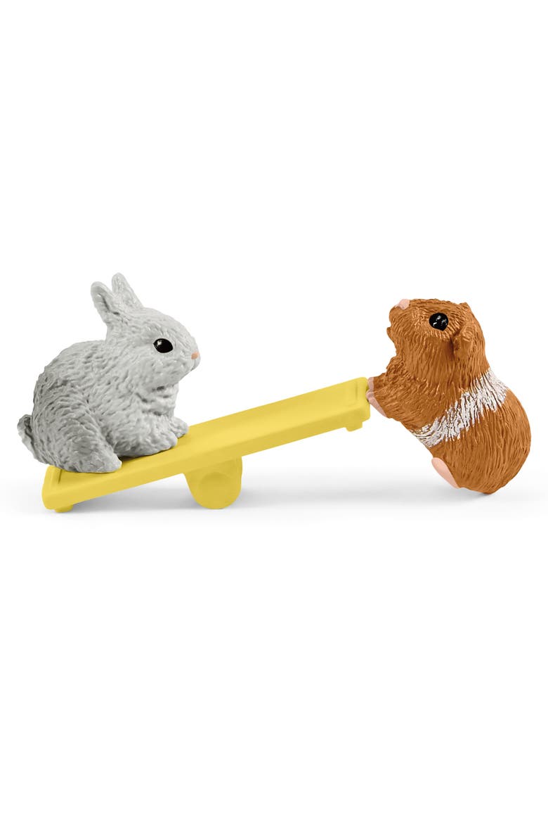 Farm World Rabbit and Guinea Pig Hutch 14 Piece Playset, Alternate, color, Multicolored