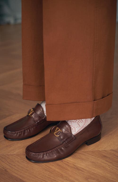Valentino Garavani Vlogo Loafer In Bark Brown
