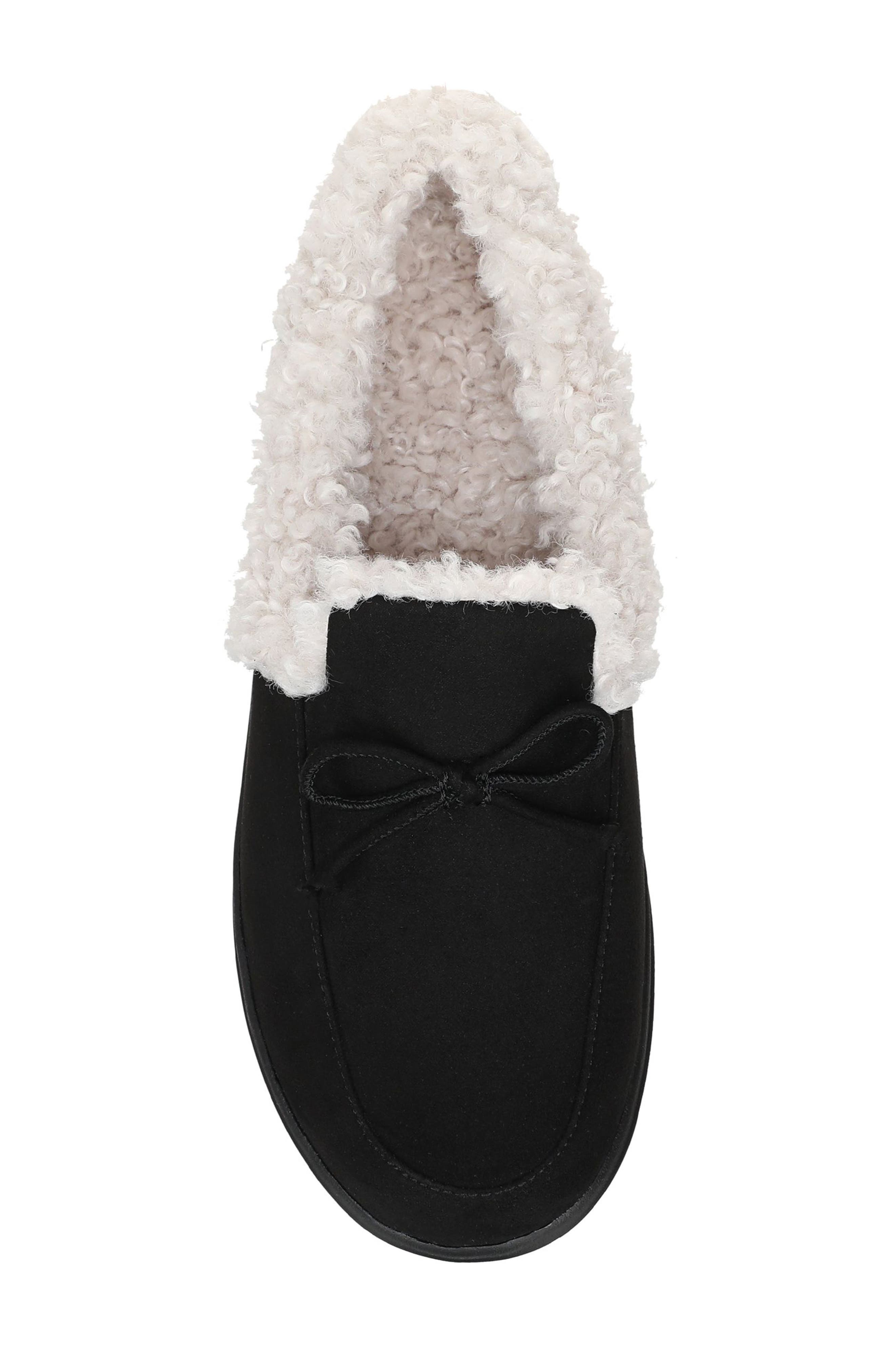 Vionic Claribel Faux Shearling Lined Slipper, Alternate, color, Black