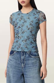 AllSaints Ellie Floral Mesh T-Shirt