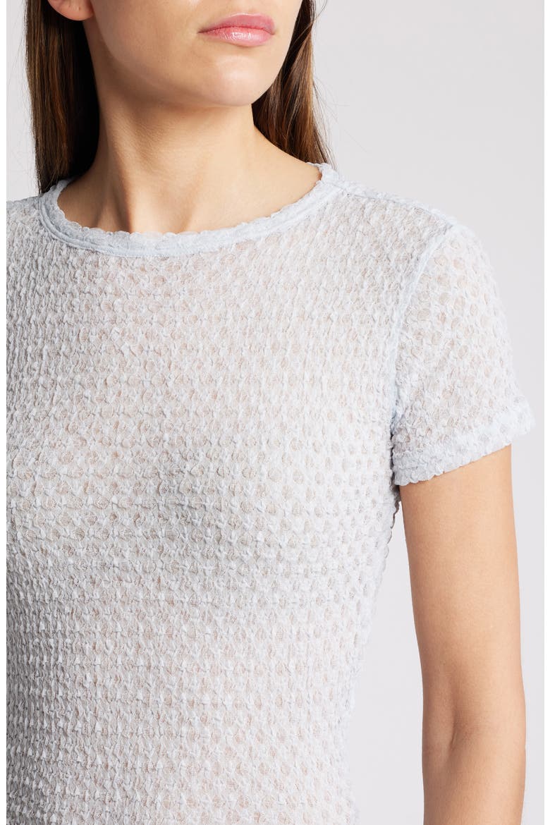 Textured Semisheer Mesh T-Shirt, Alternate, color, DENIM BLUE