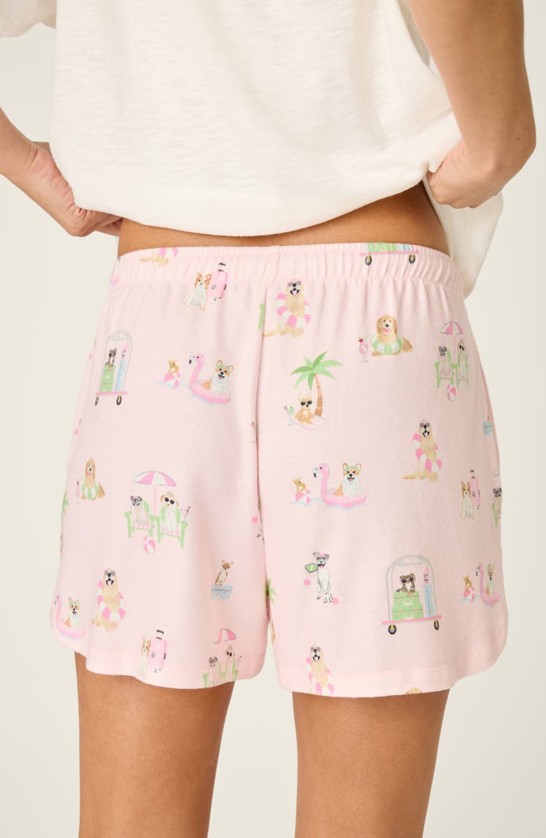 PJ Salvage Pupcation Palms Pajama Shorts, Alternate, color, Light Pink