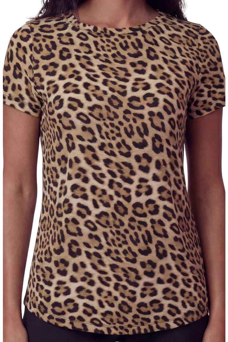 Leopard Womens Cap Sleeve Top, Alternate, color, LEOPARD BROWN