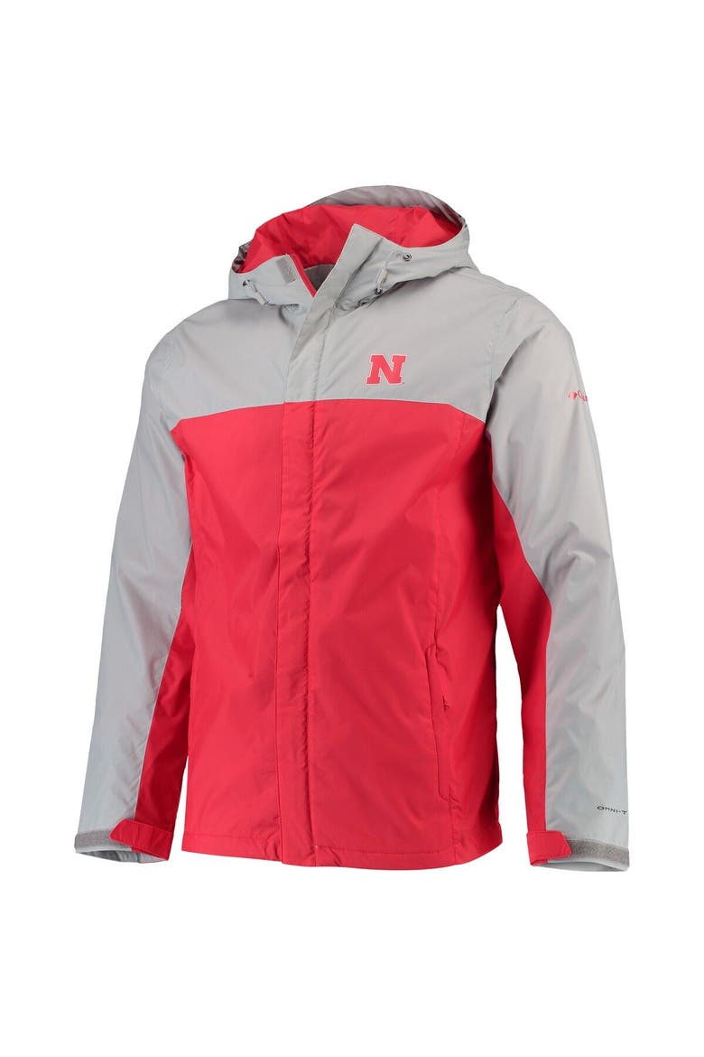 Men's Columbia Gray/Scarlet Nebraska Huskers Glennaker Storm Full-Zip Jacket, Alternate, color, Gray