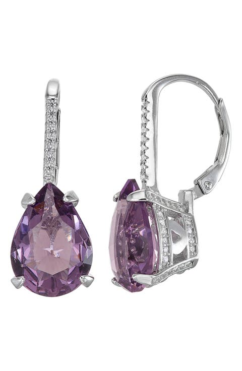 Simulated Stone Drop Earrings