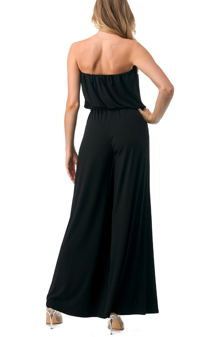 Strapless Wide Leg Jumpsuit, Alternate, color, BLACK