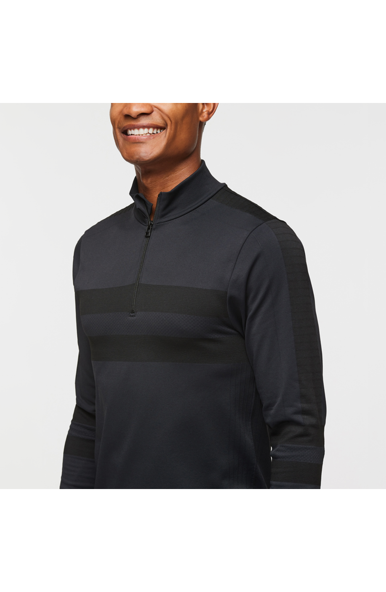 Cotopaxi Debajo Seamless Baselayer Quarter-Zip - Men's, Alternate, color, Cotopaxi Black