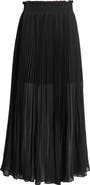 Nordstrom Pleated Semi Sheer Chiffon Midi Skirt