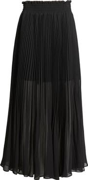 Nordstrom Pleated Semi Sheer Chiffon Midi Skirt