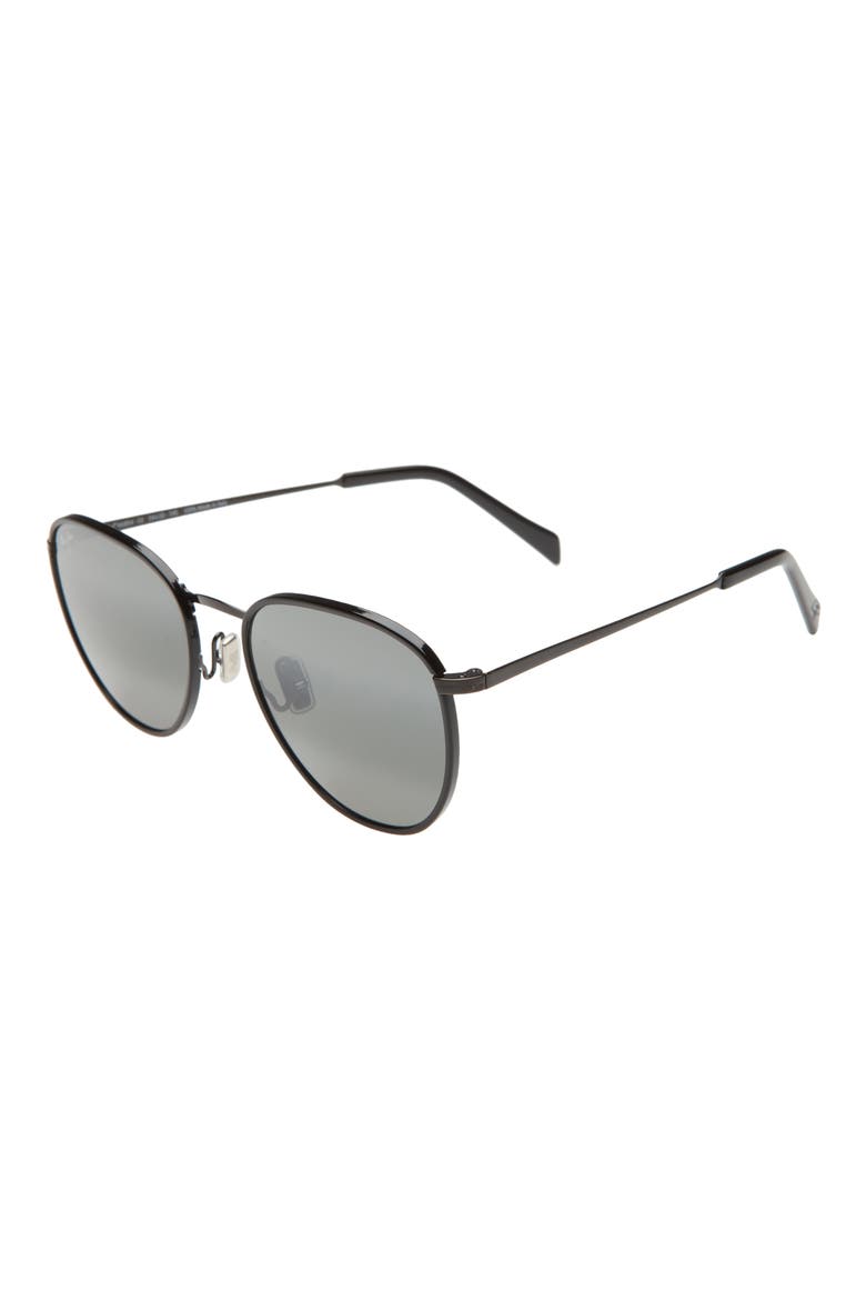 Noni 54mm PolarizedPlus® Round Sunglasses, Alternate, color, BLACK GUNMETAL/ NEUTRAL GREY