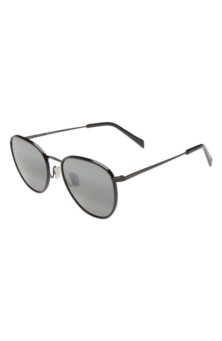 Maui Jim Noni 54mm PolarizedPlus<sup>®</sup> Round Sunglasses, Alternate, color, Black Gunmetal/ Neutral Grey