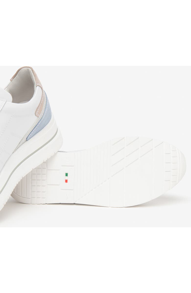 NeroGiardini Side Zip Wedge Sneaker, Alternate, color, White