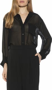 Alexia Admor Atticus Sheer Button Up Shirt