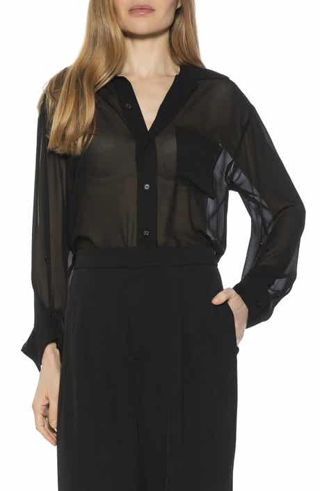Alexia Admor Atticus Sheer Button Up Shirt