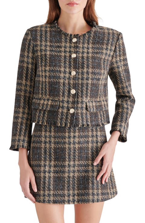 Tweed Three-Quarter Sleeve Jacket