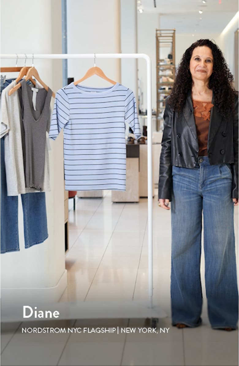 Wide Stripe Cotton Blend Top, sales video thumbnail