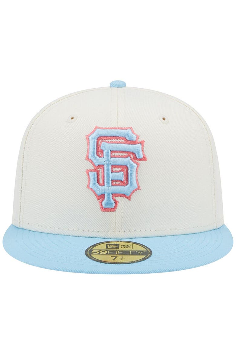 Men's New Era Cream/Light Blue San Francisco Giants Spring Color Two-Tone 59FIFTY Fitted Hat, Alternate, color, White
