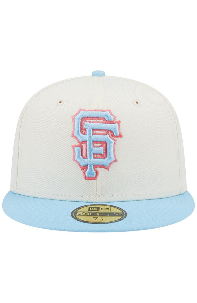 New Era Men's New Era Cream/Light Blue San Francisco Giants Spring Color Two-Tone 59FIFTY Fitted Hat, Alternate, color, 