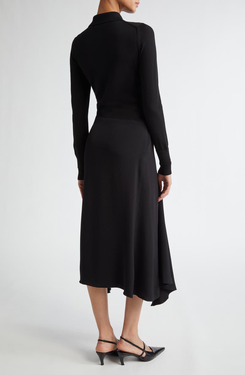 Victoria Beckham Long Sleeve Mixed Media Shirtdress, Alternate, color, 