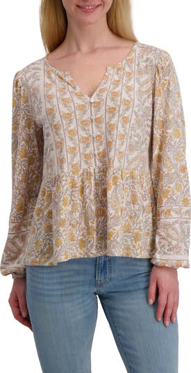 Long Sleeve Cotton Babydoll Top