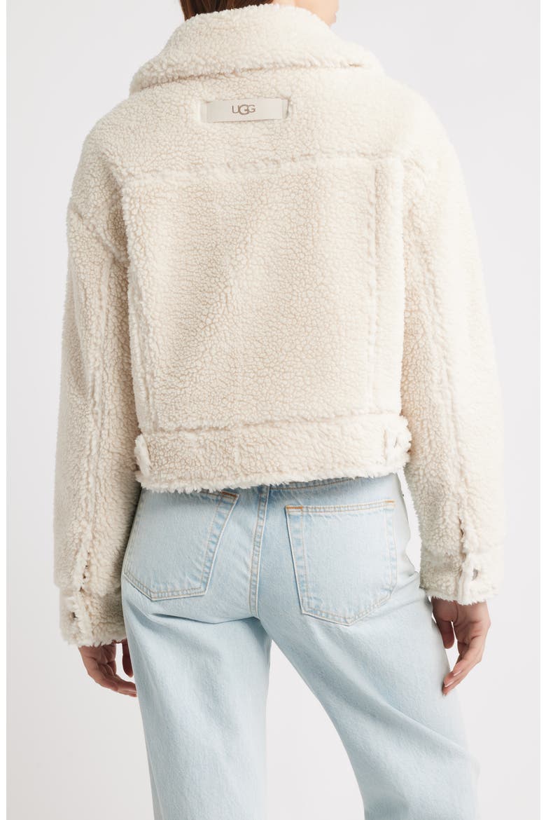 Frankie Faux Shearling Trucker Jacket, Alternate, color, NATURAL II