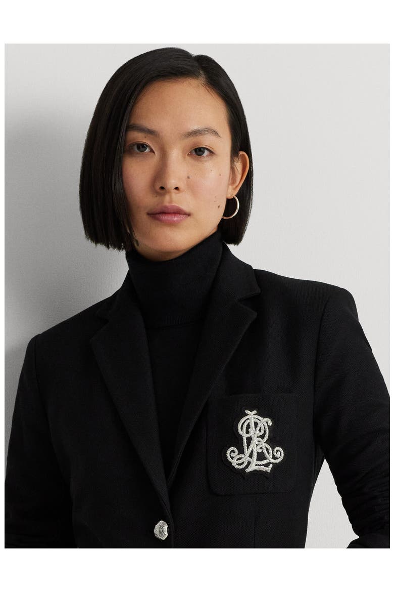 Bullion Jacquard Blazer, Alternate, color, POLO BLACK