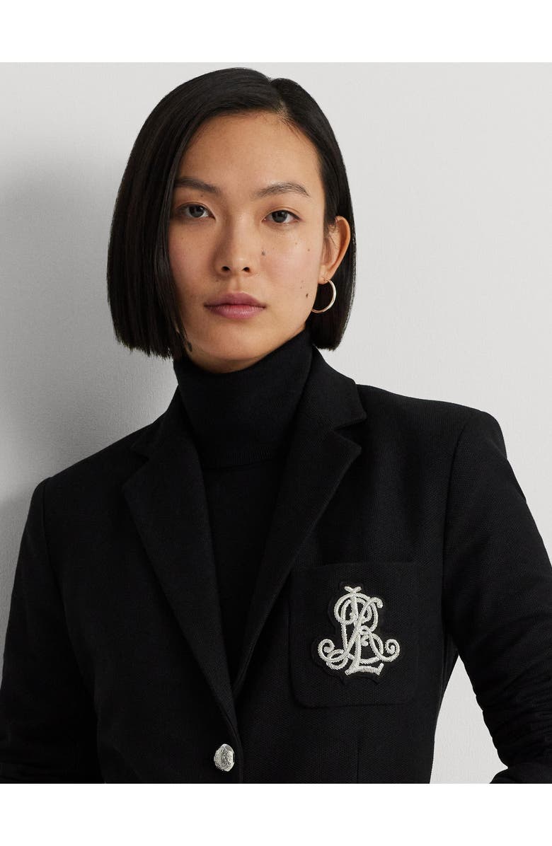 Lauren Ralph Lauren Bullion Jacquard Blazer, Alternate, color, Polo Black