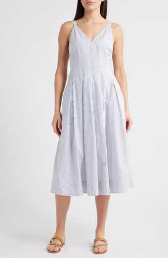 Alex Mill Abby Stripe Cotton Poplin Fit & Flare Dress