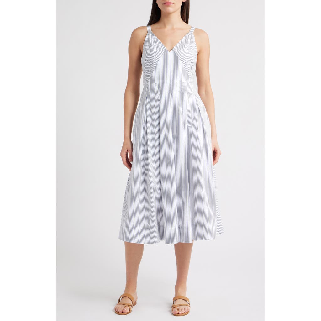 Alex Mill Abby Stripe Cotton Poplin Fit & Flare Dress