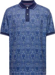 Psycho Bunny Reeves Bunny Print Sport Polo