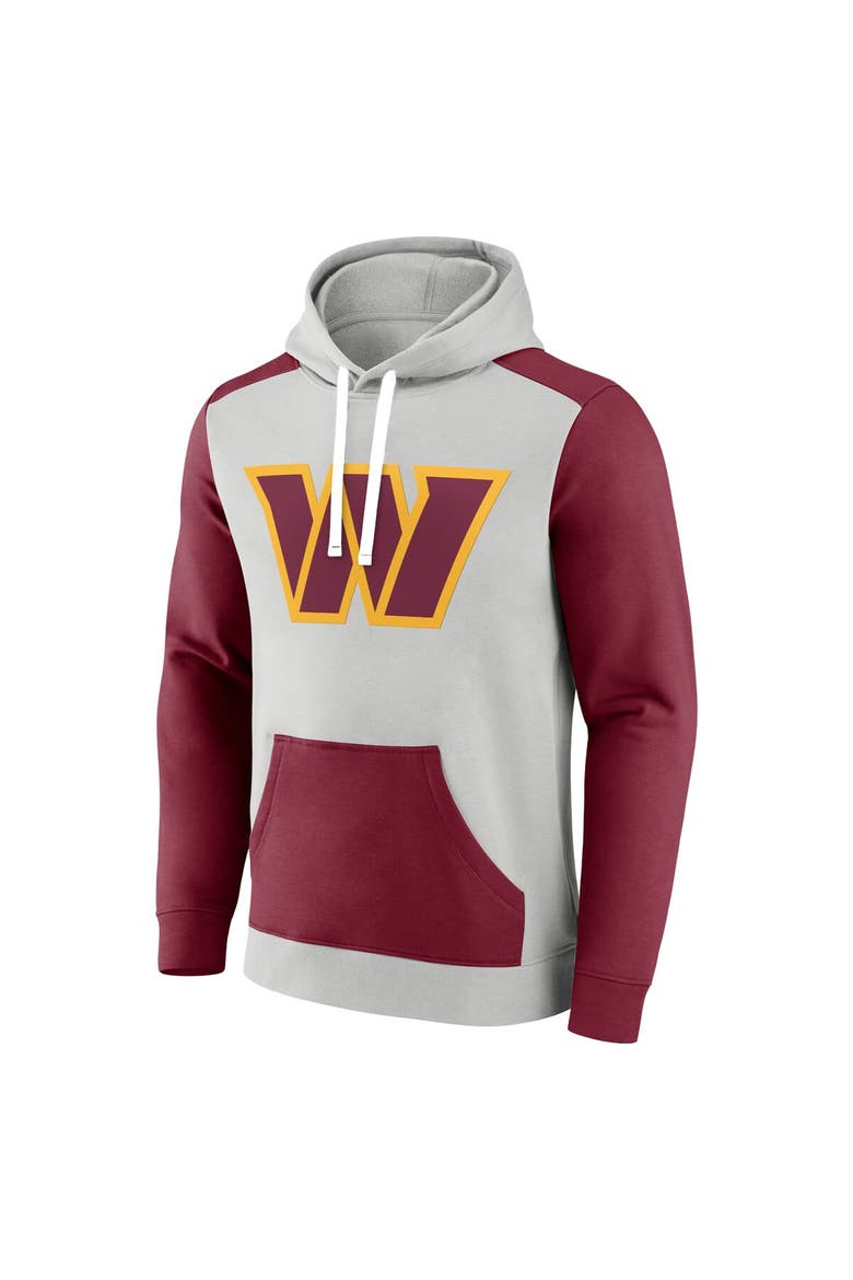 Men's Fanatics Branded Gray/Burgundy Washington Commanders Big & Tall Team Fleece Pullover Hoodie, Alternate, color, Gray