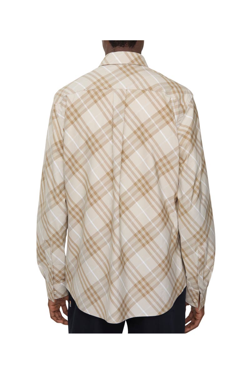 Burberry Relaxed Fit Check Cotton Shirt, Alternate, color, Stone Grey