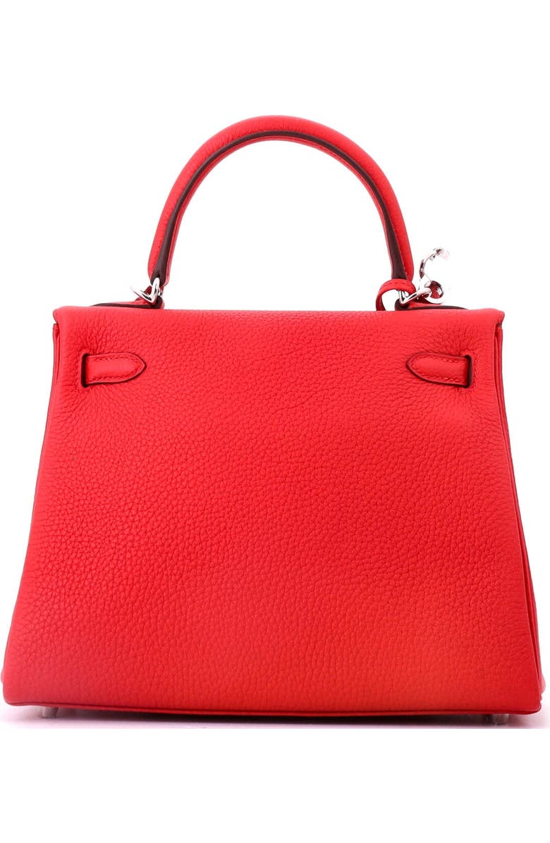 Pre-Owned Hermes Kelly Handbag Red Togo with Palladium Hardware 25, Alternate, color, Rouge De Coeur