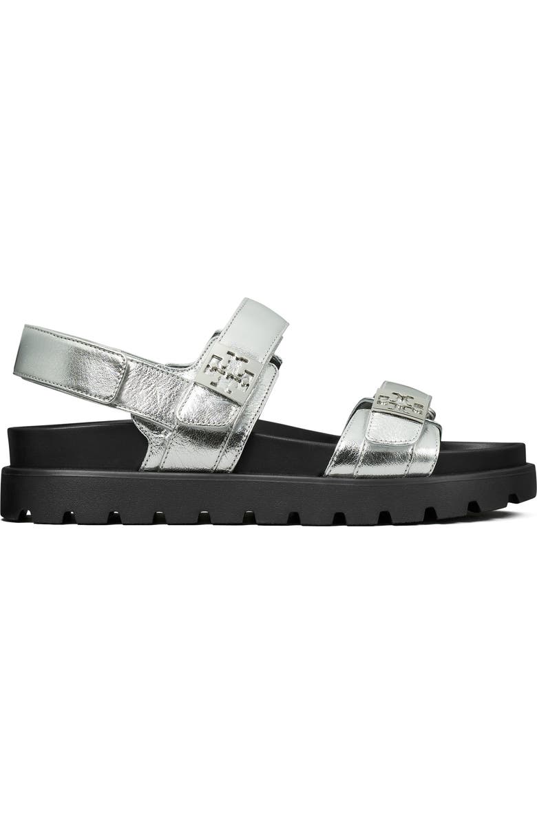 Tory Burch Mellow Sport Sandal, Alternate, color, Silver / Perfect Black