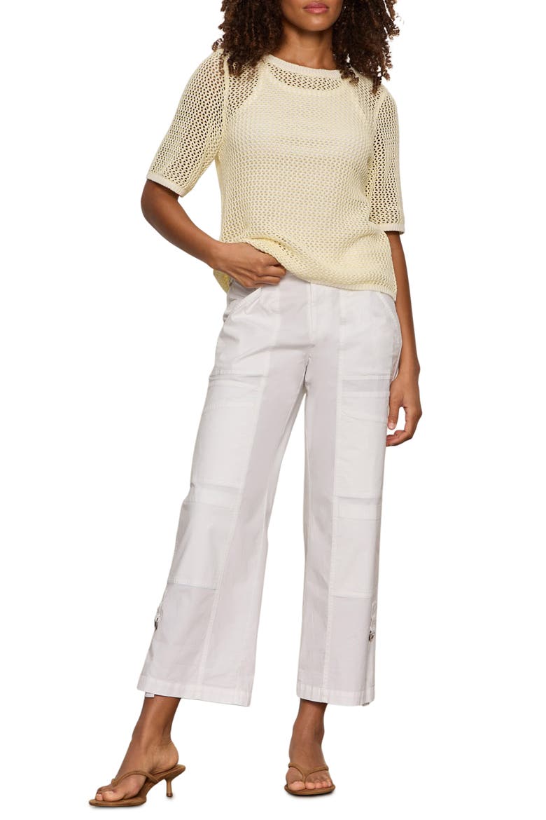 Open Stitch Short Sleeve Sweater, Alternate, color, LEMON DROP YELLOW