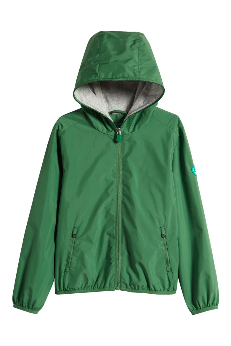 Kids' Jules Wind & Water Repellent Recycled Polyester Jacket, Main, color, RAINFOREST GREEN