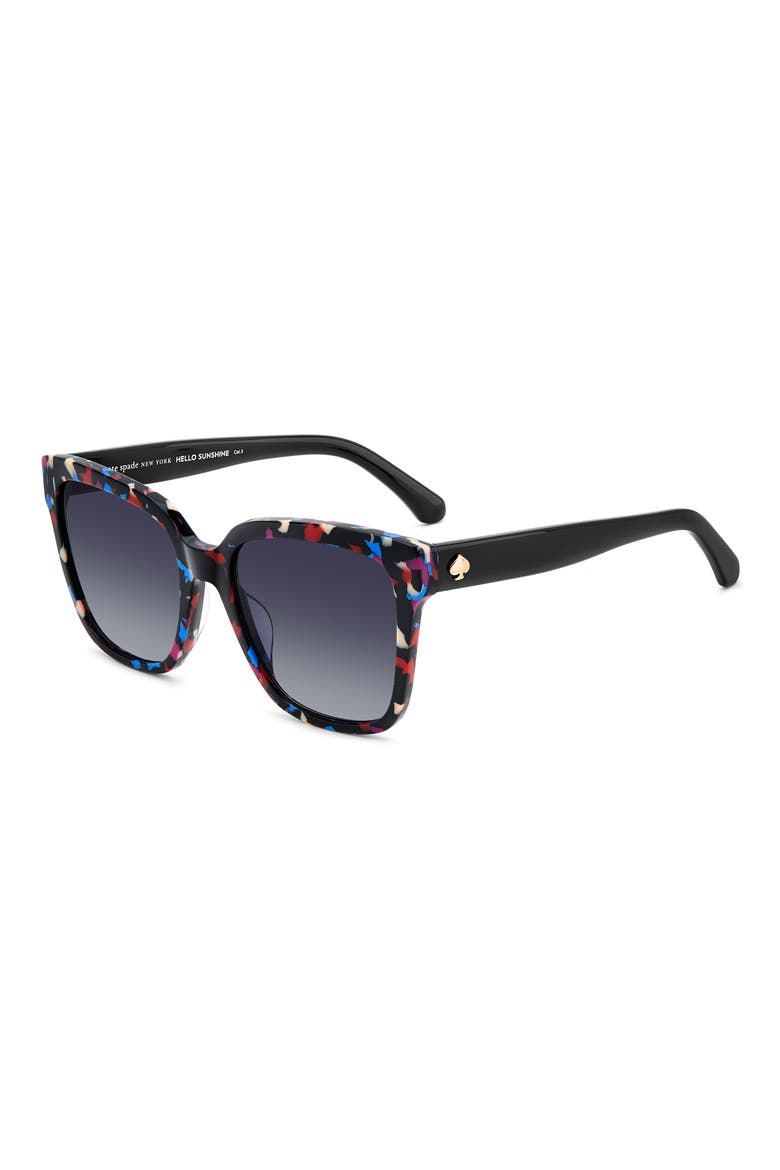 kiya 56mm gradient square sunglasses, Alternate, color, PATTERN BLACK/ DARK GREY