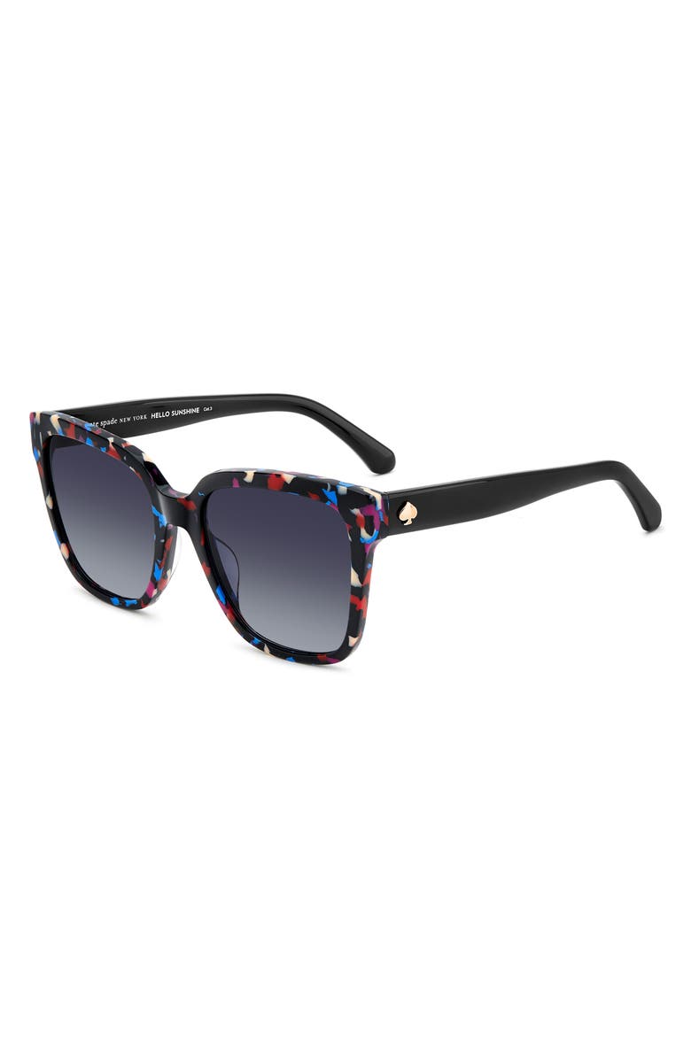 Kate Spade New York kiya 56mm gradient square sunglasses, Alternate, color, Pattern Black/ Dark Grey