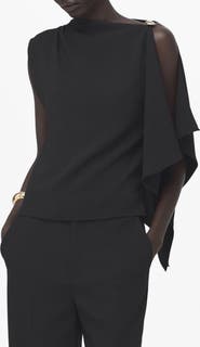 MANGO Asymmetric Ruffle Top