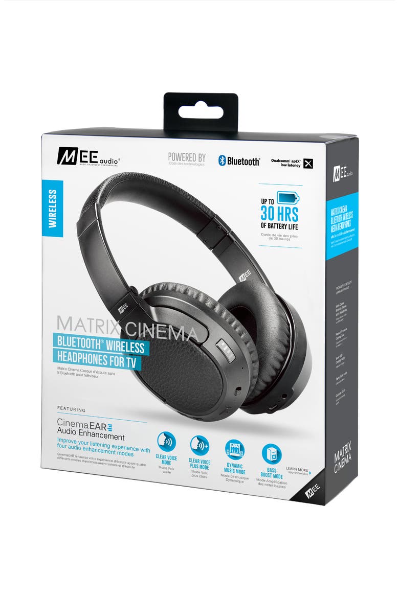 Matrix Cinema Bluetooth Wireless Headphones for TV, Alternate, color, Black