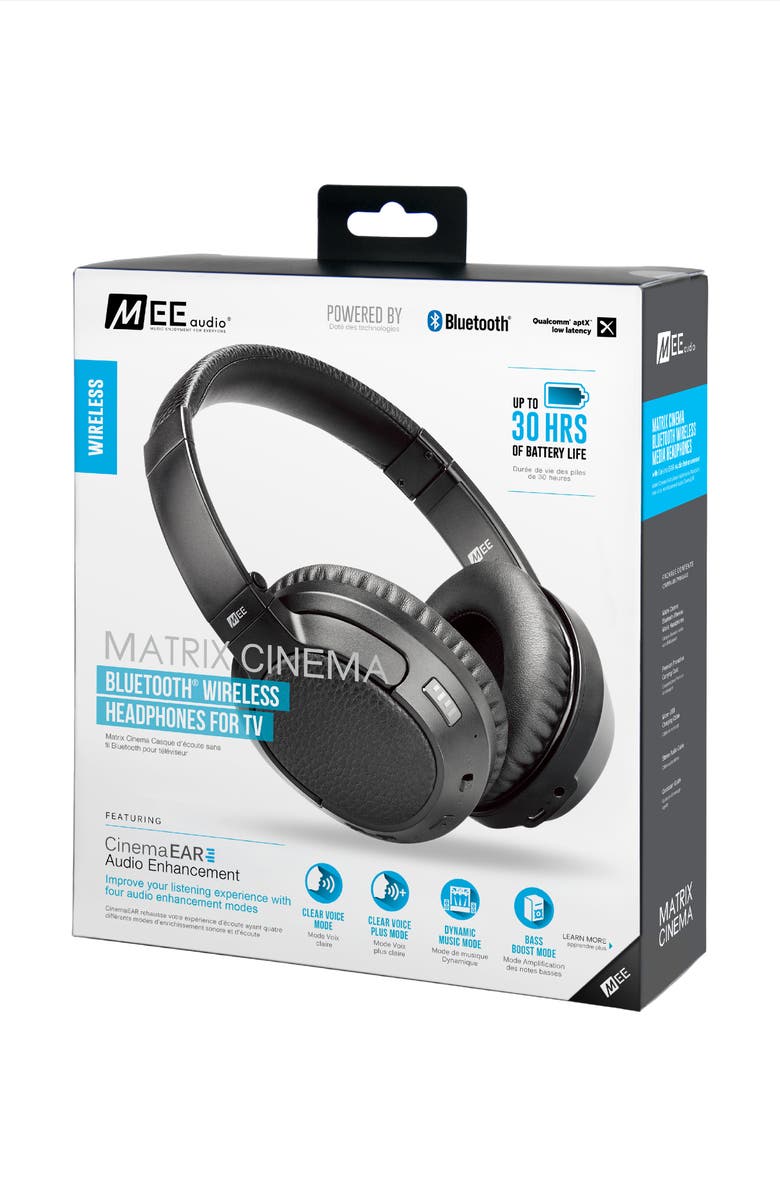 MEE audio Matrix Cinema Bluetooth Wireless Headphones for TV, Alternate, color, Black