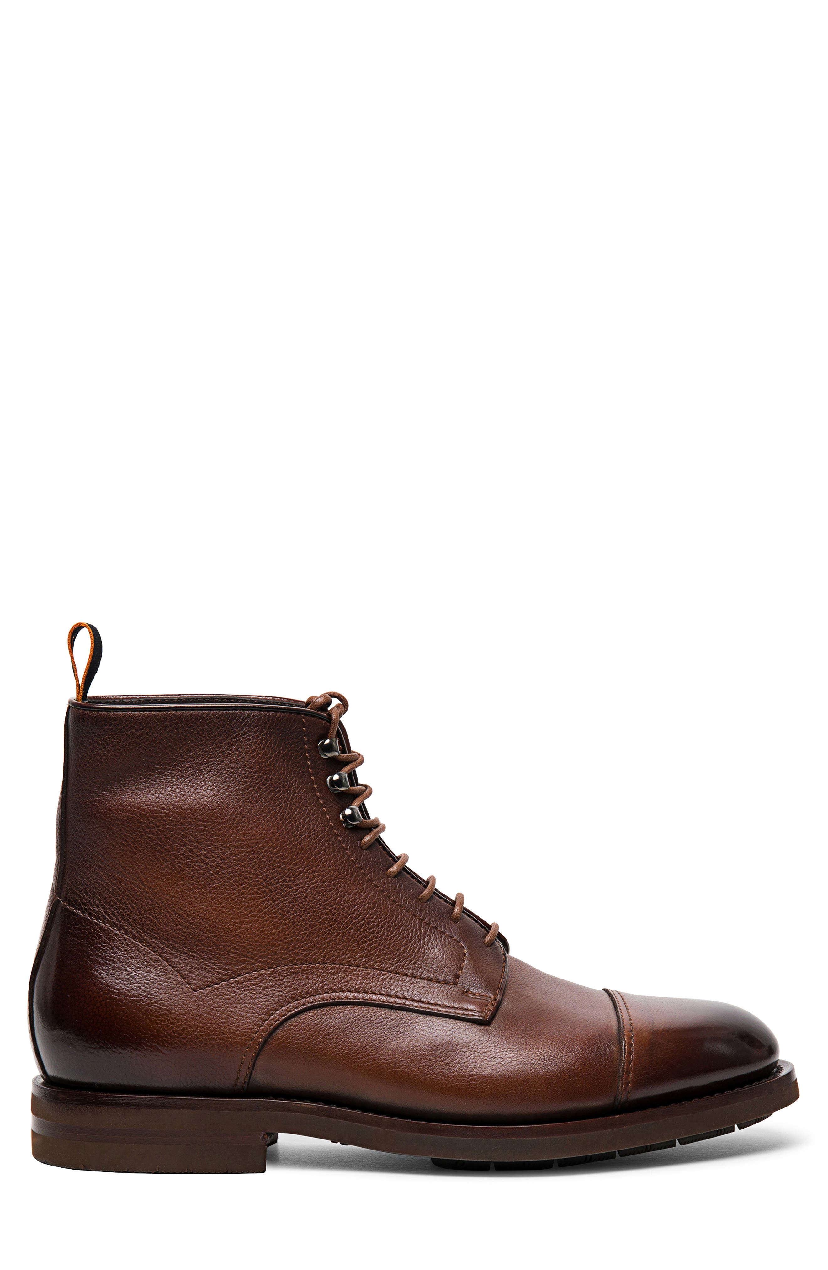 Santoni Ergin Lace-Up Cap Toe Boot, Alternate, color, 