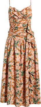 SUGARLIPS Heidi Floral Bristol Ruched Maxi Dress
