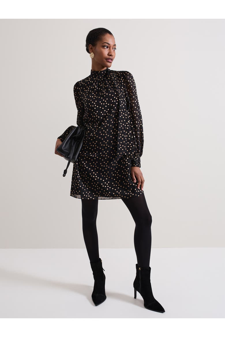 Mabel Swing Mini Dress, Alternate, color, Black