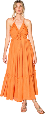 Warehouse Chiffon Ruffle Strappy Floaty Maxi Dress
